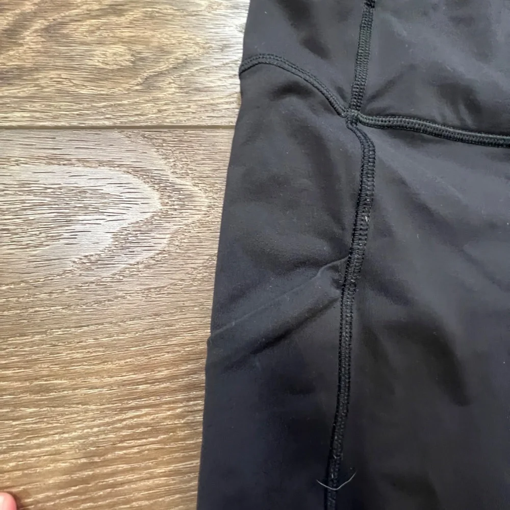 Lululemon Speed Crops Black Sz 6 W6HAYS Drawstring 23" Inseam High Waist Running - Picture 5 of 12